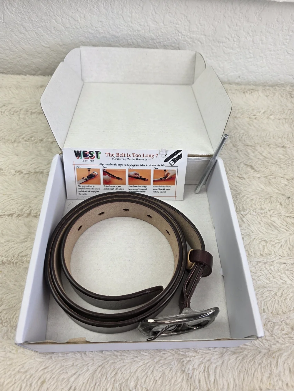 West Leathers Leather Belt New In Box